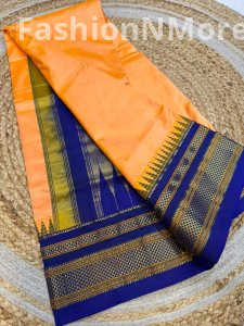 Exclusive Pure Silk Ilkal Saree – Korvai Temple Border