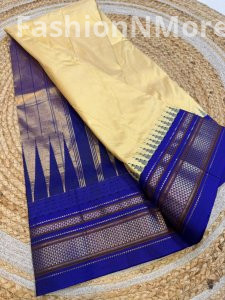 Exclusive Pure Silk Ilkal Saree – Korvai Temple Border