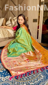 Soft silk  Peacock Paithani Saree