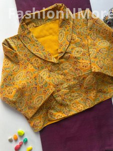 Khadi Cotton Saree with Heavy Ajrakh Blouse