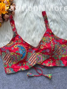 Position Print Crepe Designer Partywear Blouse with Sequence & Coding Work