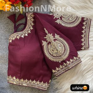 Embroidery & Sequence Work Roman Silk Bridal Designer Blouse