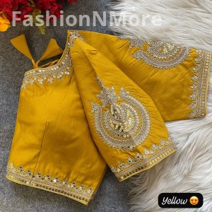 Embroidery & Sequence Work Roman Silk Bridal Designer Blouse