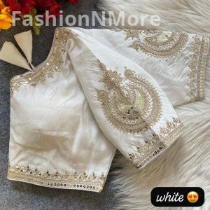 Embroidery & Sequence Work Roman Silk Bridal Designer Blouse