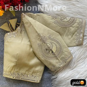 Embroidery & Sequence Work Roman Silk Bridal Designer Blouse