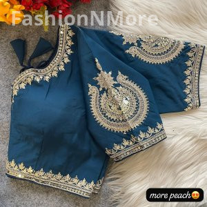 Embroidery & Sequence Work Roman Silk Bridal Designer Blouse