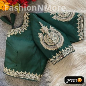 Embroidery & Sequence Work Roman Silk Bridal Designer Blouse