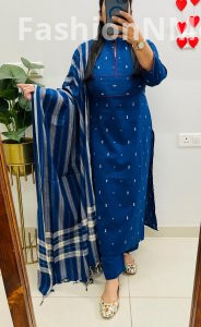 Premium South Cotton Suit with Lining & Tassel Dupatta