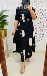 Jaipur Famous Alphabetical Print Cotton Flex Co-Ord Set