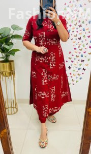 Jaipuri Famous Abstract Print Fine Cotton Co-ord Set