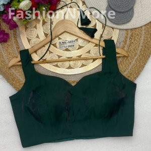 Partywear Sleeveless Blouse With Leaf Neckline