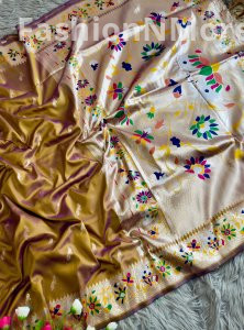 Rajhans Paithani Soft Silk Saree with Golden Pallu