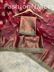 Banarasi Soft Tissue Buta Saree with Zari Weaving