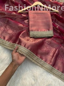 Banarasi Soft Tissue Buta Saree with Zari Weaving