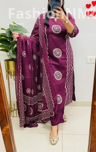 Trending Ethnic Jaipuri Print Cotton Kurti Set with Dupatta