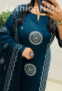 Trending Ethnic Jaipuri Print Cotton Kurti Set with Dupatta