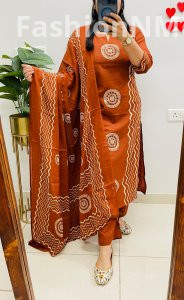 Trending Ethnic Jaipuri Print Cotton Kurti Set with Dupatta