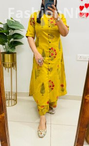 Designer Fine Cotton Co-ord Set – Princess Cut Kurti with Cullotes