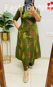 Designer Fine Cotton Co-ord Set – Princess Cut Kurti with Cullotes