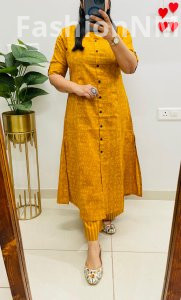 Designer Fine Cotton Co-ord Set – Princess Cut Kurti with Cullotes