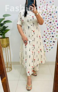 Famous Jaipuri Print A-Line Co-ord Set in Cotton Flex