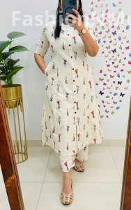 Famous Jaipuri Print A-Line Co-ord Set in Cotton Flex