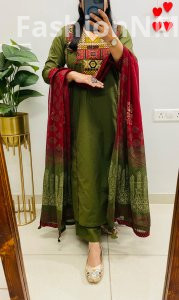 Unique Rich Concept Designer Suit in Dhabu Cotton with Ajrakh Dupatta