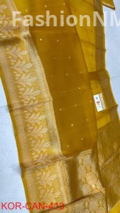 Pure Handloom Banarasi Kora Organza Silk Saree with Kadua Zari Weaving