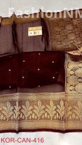 Pure Handloom Banarasi Kora Organza Silk Saree with Kadua Zari Weaving