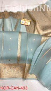 Pure Handloom Banarasi kora Organza Silk Saree with Kadua Zari Weaving