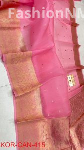 Pure Handloom Banarasi Kora Organza Silk Saree with Kadua Zari Weaving