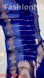 Pure Handloom Banarasi Kora Organza Silk Saree with Kadua Zari Weaving