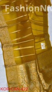 Pure Handloom Banarasi Kora Organza Silk Saree with Kadua Zari Weaving