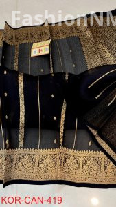 Pure Handloom Banarasi Kora Organza Silk Saree with Kadua Zari Weaving