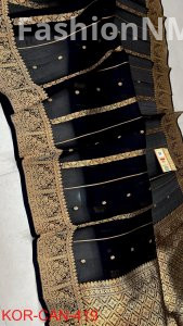 Pure Handloom Banarasi Kora Organza Silk Saree with Kadua Zari Weaving