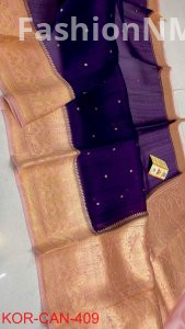 Pure Handloom Banarasi Kora Organza Silk Saree with Kadua Zari Weaving