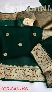 Pure Handloom Banarasi Kora Organza Silk Saree with Kadua Zari Weaving