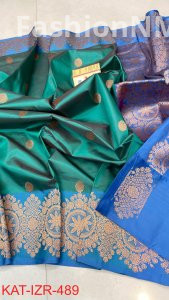Pure Handloom Katan Silk Saree with Antique Zari