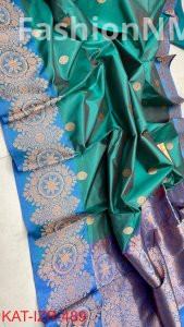 Pure Handloom Katan Silk Saree with Antique Zari