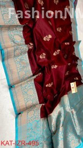 Pure Handloom Katan Silk Saree with Antique Zari