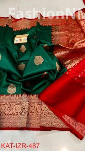 Pure Handloom Katan Silk Saree with Antique Zari