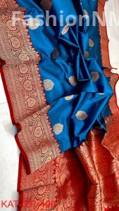 Pure Handloom Katan Silk Saree with Antique Zari