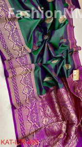 Pure Handloom Katan Silk Saree with Antique Zari