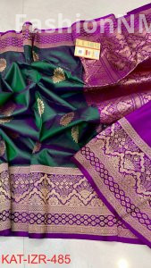 Pure Handloom Katan Silk Saree with Antique Zari
