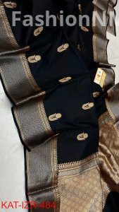 Pure Handloom Katan Silk Saree with Antique Zari