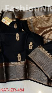 Pure Handloom Katan Silk Saree with Antique Zari