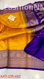 Pure Handloom Katan Silk Saree with Antique Zari