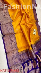 Pure Handloom Katan Silk Saree with Antique Zari