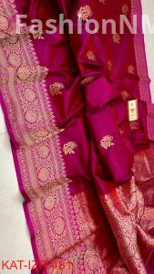 Pure Handloom Katan Silk Saree with Antique Zari