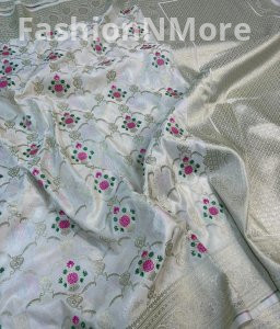 Premium Mashru Silk Tilffi Cutwork Jangla Saree